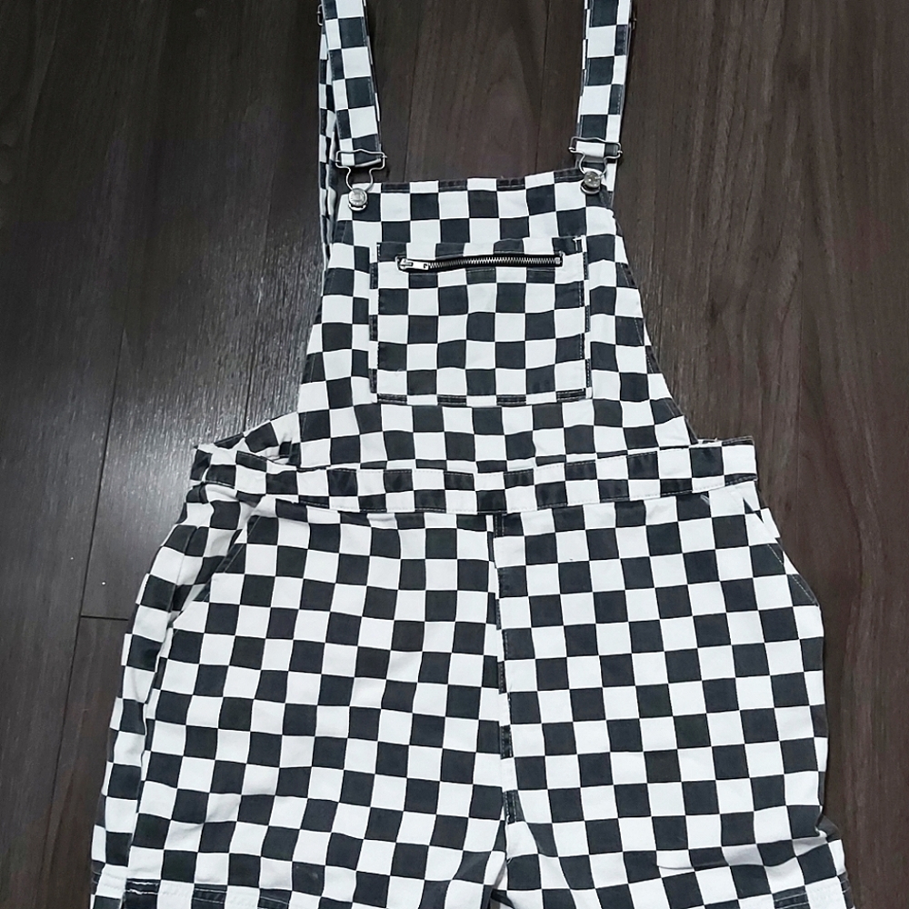 Forever 21 Checker Shorteralls overalls